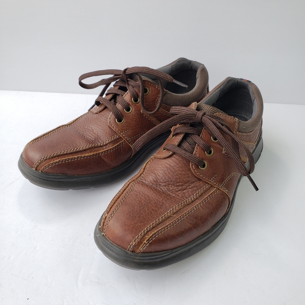 Clarks Cotrell Ortholite Leather Walking Shoes Comfort Orthopedic Men Size 9